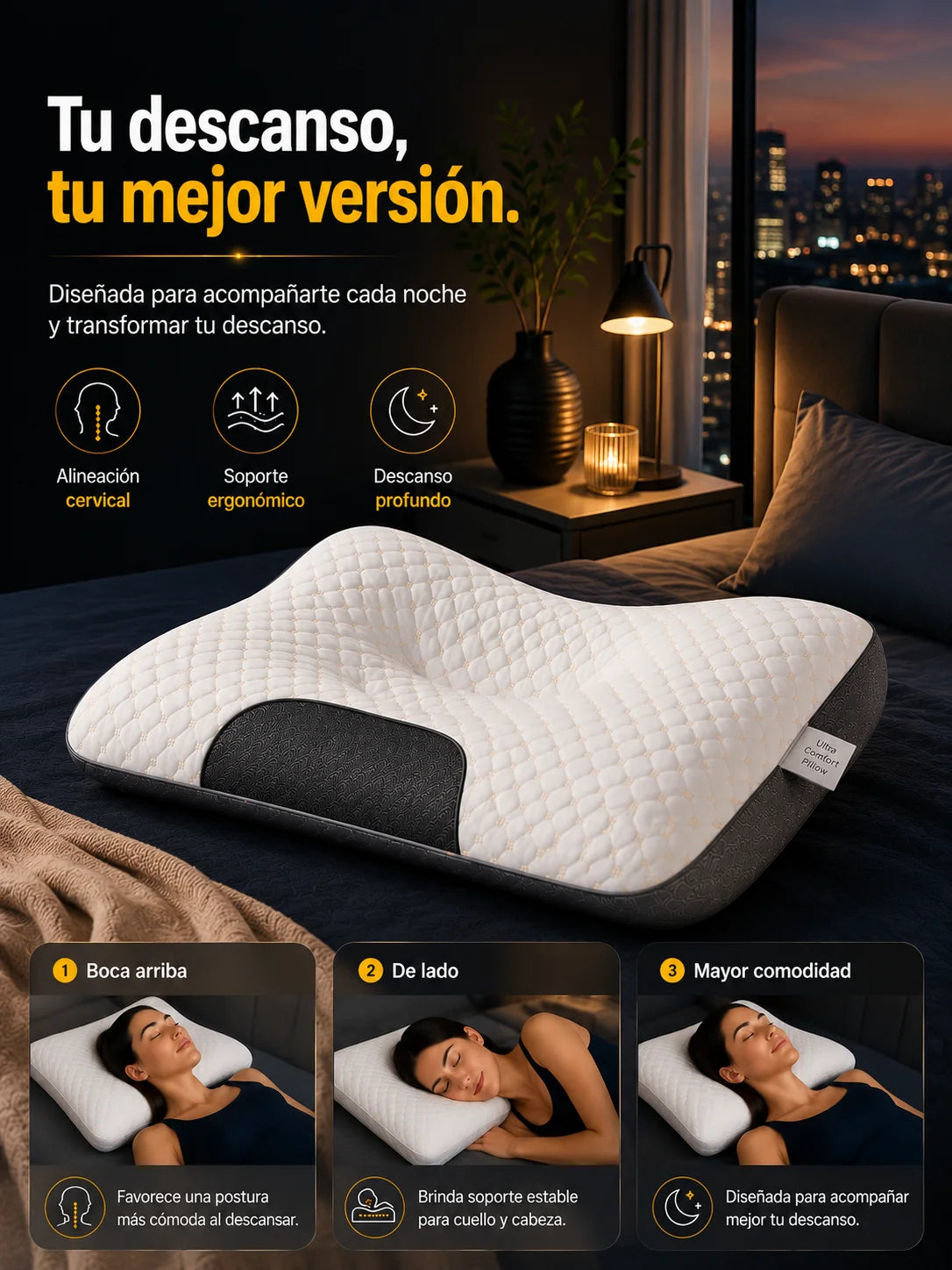 ALMOHADA CERVICAL ORTOPÉDICA 2x1 + ENVÍO GRATIS